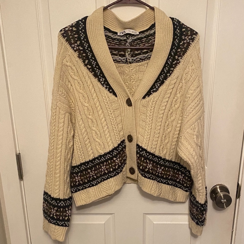 Zara chunky sweater cardigan